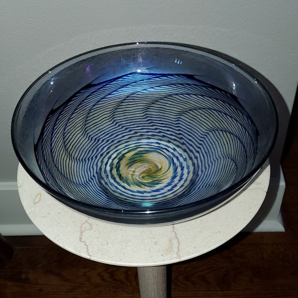Robert Held Art Glass Centerpiece Bowl Signed - Picture 10 of 10